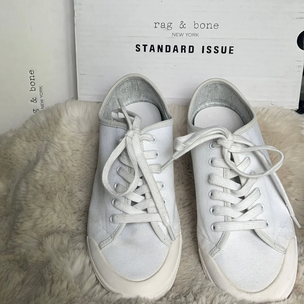 Rag & Bone Standard Issue Lace Up White/Red Shoe Size 10